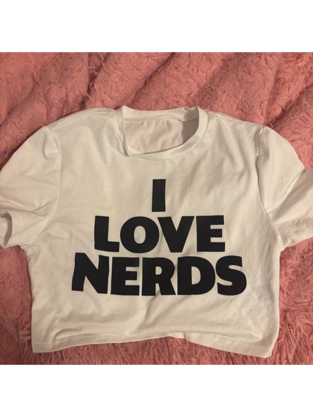medium shein graphic crop top I LOVE NERDS - worn once